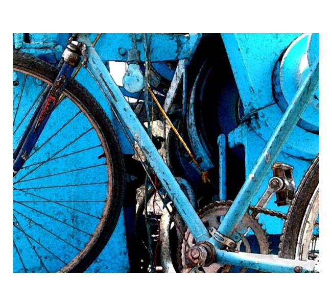 Bicicleta en azul